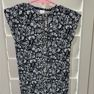 Lou & Lou Navy & White floral romper, worn 2X!